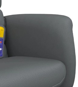 Cadeira massagens reclinável c/ apoio pés couro artif. cinzento