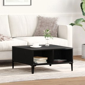 Mesa de Centro vidaXL Preto Carvalho 60x60x30 cm Madeira Consolidade