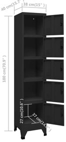 Cacifo 38x40x180 cm aço preto