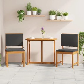 vidaXL Cadeiras de Jardim Sem Braços com Almofadas - Conjunto com 2 - Madeira de Acácia Sólida
