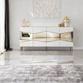 Console Nice – Branco/Ouro – 180x80x40 cm