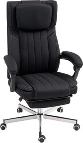 Vinsetto Cadeira de Escritório Assento Giratório Encosto Reclinável Altura Ajustável 65x61x105-113 cm Preto | Aosom Portugal