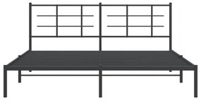 Estrutura de cama em metal com cabeceira 180x200 cm preto