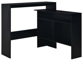 Mesa de bar com 2 tampos preto 130x40x120 cm