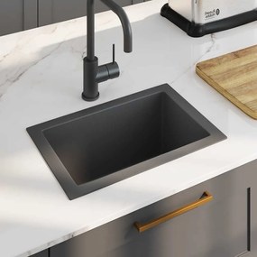 Lava-louça de cozinha artesanal aço inoxidável preto