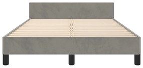 Estrutura de cama sem colchão 120x200 cm veludo cinzento-claro