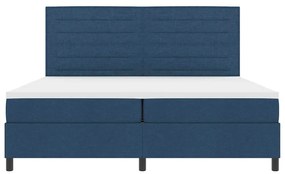 Cama Box com Colchão Azul 200x200 cm Tecido