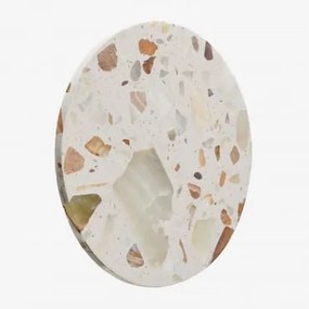 Aplique De Parede Ø20 Cm Led Em Pedra Natural Balduina Terrazzo Natural - Sklum