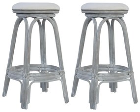 vidaXL Bancos de bar 2 pcs vime cinzento