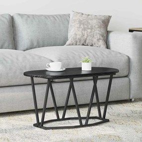 Mesa de Café vidaXL Preta em Carvalho 80x40x40,5 cm em Madeira Revestida e Metal
