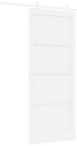 Porta de Correr vidaXL com Conjunto de Hardware Branca 86x211 cm Madei
