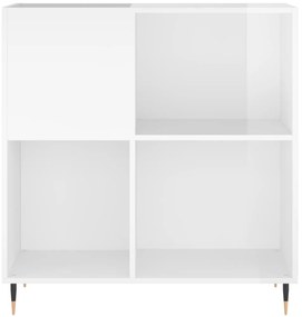 Armário p/ discos 84,5x38x89 cm deriv. madeira branco brilhante