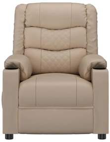 Poltrona reclinável couro artificial cor cappuccino