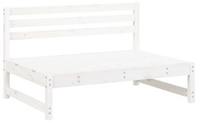 2 pcs conjunto lounge de jardim madeira de pinho maciça branco