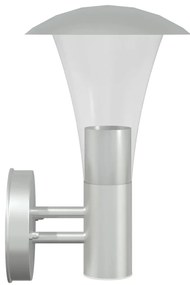 Candeeiros de parede p/ exterior 2 pcs aço inoxidável prateado