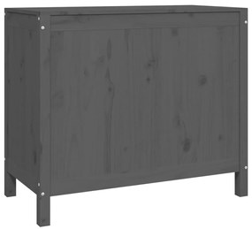 Caixa para roupa 88,5x44x76 cm madeira de pinho maciça cinzento