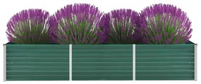 vidaXL Canteiro elevado de jardim aço galvanizado 240x80x45 cm verde