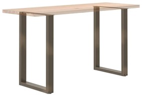 Pés de mesa de bar em forma de U, 2 peças, aço natural, 60x(90-91) cm,