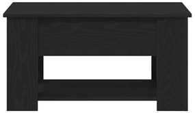 Mesa de Café em Carvalho Preto 79x49x41 cm Feita de Madeira Engenharia
