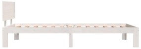 Estrutura de cama 100x200 cm pinho maciço branco