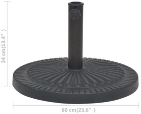 Base para guarda-sol em resina redondo preto 29 kg