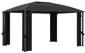 Gazebo com cortinas 400x300x265 cm antracite