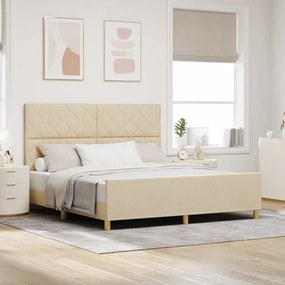 Cama de tecido creme vidaXL 180x200 cm