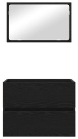 Conjunto de Móveis para Casa de Banho 2 Peças Carvalho Preto Madeira E