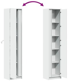 Armário alto com luzes LED derivados de madeira branco