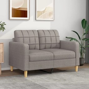 vidaXL Sofá de 2 lugares tecido 120 cm cinzento-acastanhado