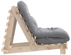 Sofá-cama futon com colchão 70x206x11 cm madeira pinho maciça