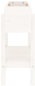 Canteiro elevado de jardim 101x30x69 cm pinho maciço branco
