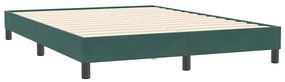 Box Cama primavera com Colchão Verde Escuro 140x210 cm Veludo