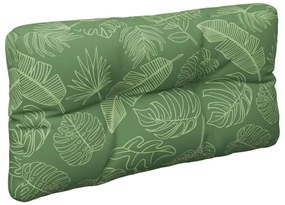 Almofadão para sofá de paletes 80x40x12 cm tecido padrão folhas