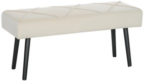 Banco de Pé de Cama Multifuncional e Moderno Banco de Dormitório com Pés de Aço e Assento Acolchoado 100x36x45 cm Creme