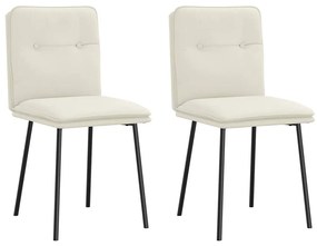 Cadeiras de jantar 2 pcs veludo cor creme