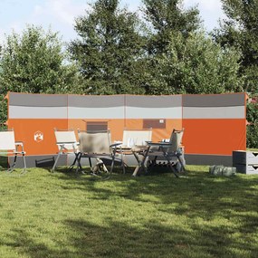 Corta-vento de campismo 510x153 cm impermeável cinza/laranja
