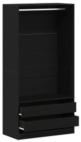 Armário de Carvalho Preto - 100 x 50 x 200 cm - Feito de Madeira Dupla