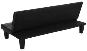 Sofá Cama Santarém em Couro Artificial - Preto - Design Moderno
