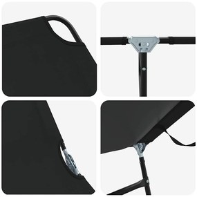 Espreguiçadeira Dobrável 2 pcs Portátil Preta 600D Tecido Oxford