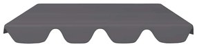 Toldo suplente p/ baloiço de jardim 150/130x105/70 cm antracite