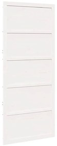 Porta de Celeiro Branca 80x208 cm Madeira Sólida de Pinho