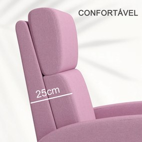 Poltrona Relax Reclinável até 160° Poltrona Reclinável Manual com Apoio para os Pés 64x86x102 cm Rosa