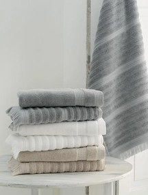 Bio Gots- 3 toalhas de banho 100% algodão organico 500gr./m2 -  Natural Lasa Home: Cinzento Toalha com Waffle