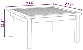 Mesa de Jardim 60x60x30 cm de Madeira Sólida de Teak