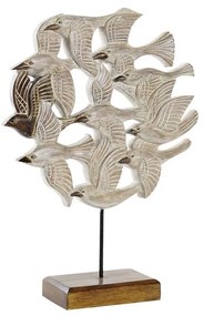 Figura Decorativa Dkd Home Decor Bege Castanho Ferro Pássaros