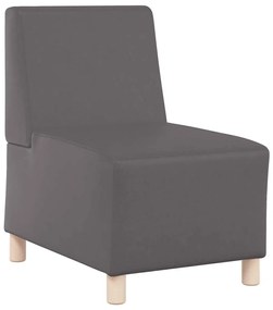 Poltrona sem braços 55 cm couro artificial cinzento