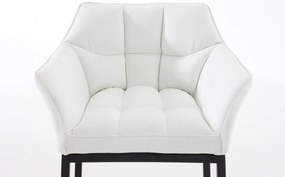 Banco de bar Damaso em couro sintético e com estrutura preta 64 x 110 x 48 cm Branco