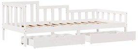 Sofá-cama com gavetas 80x200 cm madeira de pinho maciça