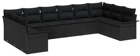 Conjunto de sofá de jardim com 10 peças e almofadas em rattan sintétic